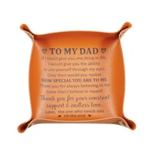 to My Daddy Leather Tray Dad Birthday Gift from Daughter Son Kids Wife