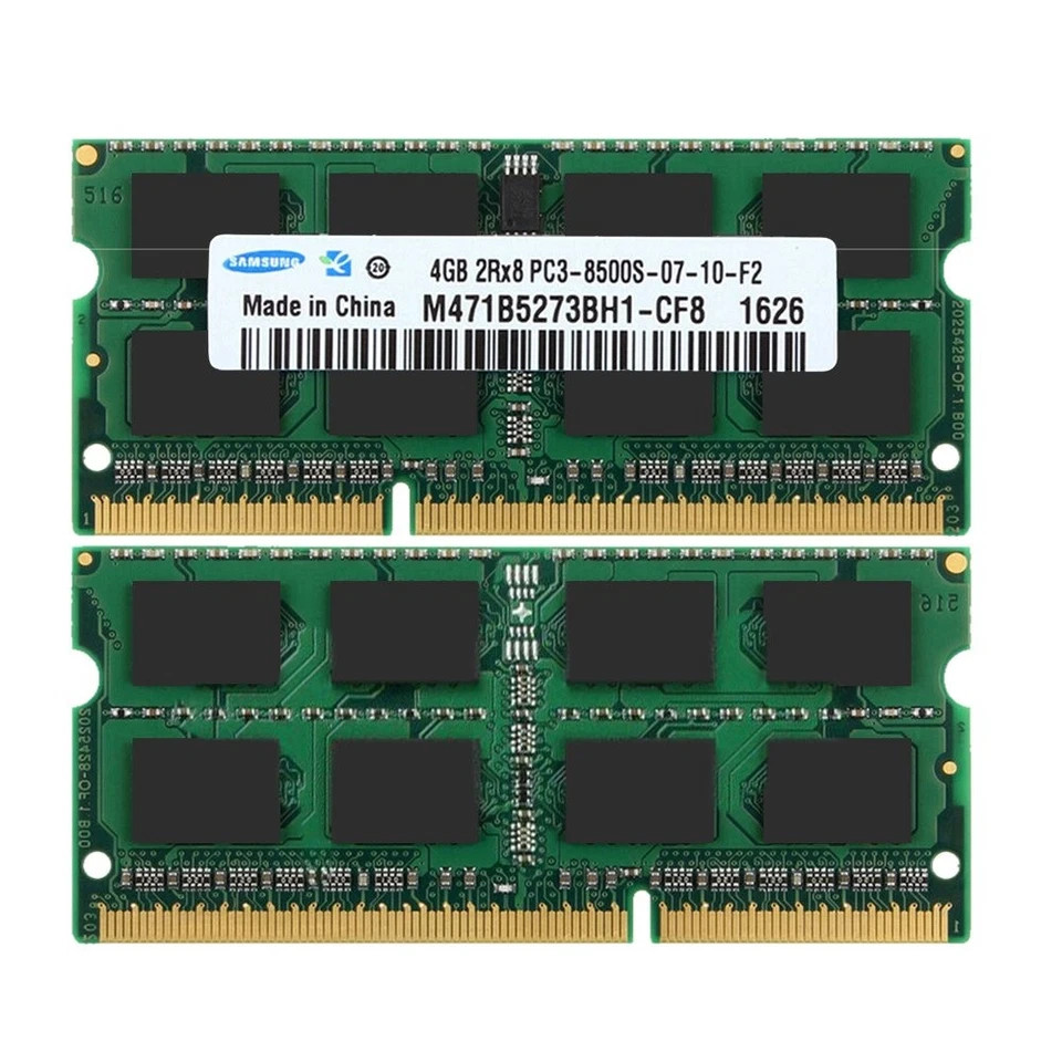 8GB 2x 4GB PC3-8500S DDR3 1066mhz 2RX8 204pin SO-DIMM Laptop RAM For Samsung UL - Image 4 of 4