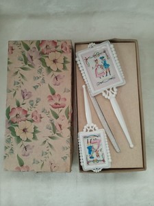 Vintage 1950/1960’s 3 Piece White Child’s Dresser Vanity Set/Mirror, Brush, Comb