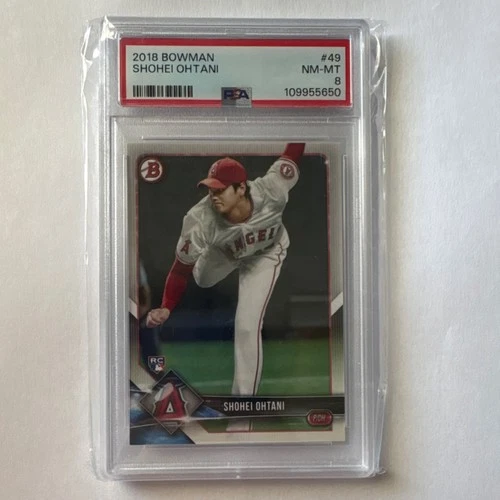 Shohei Ohtani 2018 Bowman #49 RC PSA 8