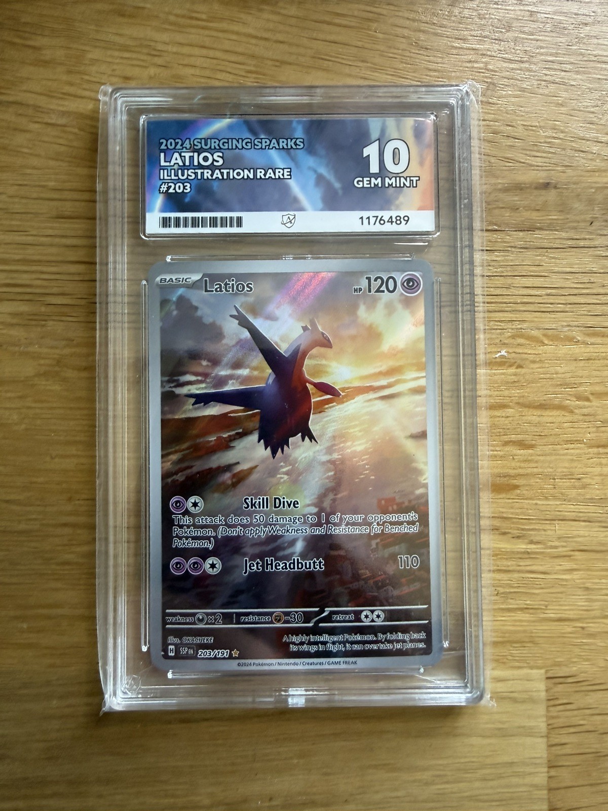 Pokemon TCG Surging Sparks - Latios Gem Mint 10 Ace Grading 203/191 PERFECT subs