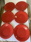 Fiesta Ware Scarlet Red Luncheon Side Salad Plates 9" Set Of 6 Homer Laughlin