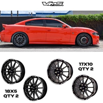 4 VMS RACING BLACKHAWK DRAG WHEELS R 17X10 F 18X5 FOR CHRYSLER 300