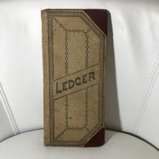 Early 1900’s Antique Ledger Book Unique Decor