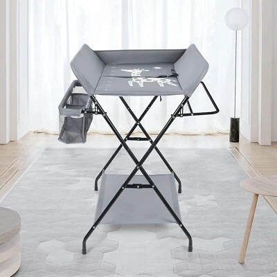 MARKENLOS 4-in-1 Kinder Wickeltisch Klappbar Baby Wickeltisch Sicherheitsgurt Wickeltisch