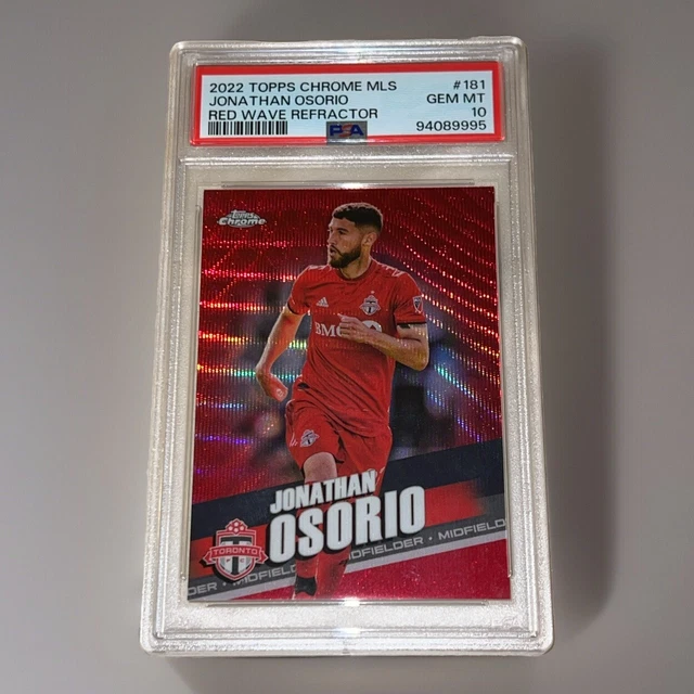 2022 Topps Chrome MLS Red Wave Refractor /5 Jonathan Osorio #181 PSA 10