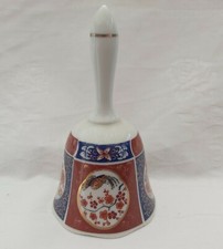 Vintage Made In Japan Bone China Glocke Blumenmuster - Blau Braun 13 cm