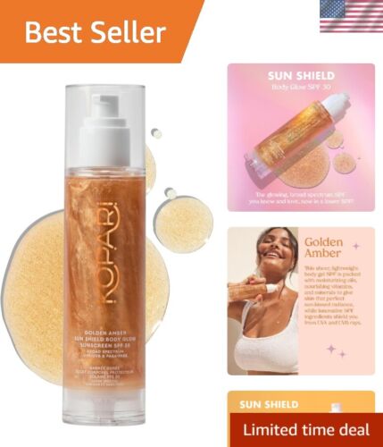 Sun Shield Body Glow, Broad Spectrum SPF 30, Lightweight Shimmering Gel Textu...