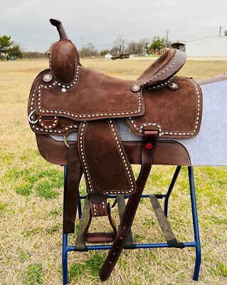 Adults-Kids & 8'' Western Saddle Horse Barrel Saddle Deep Seat With Free Shipping