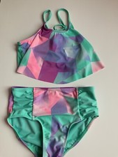 Justice Girls Tankini Size 12 Swim Blue Purple Pink Green Excellent Condition