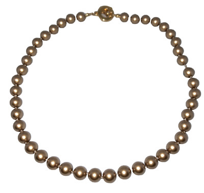 vintage CAROLEE fashion gold tone metal faux pearl necklace