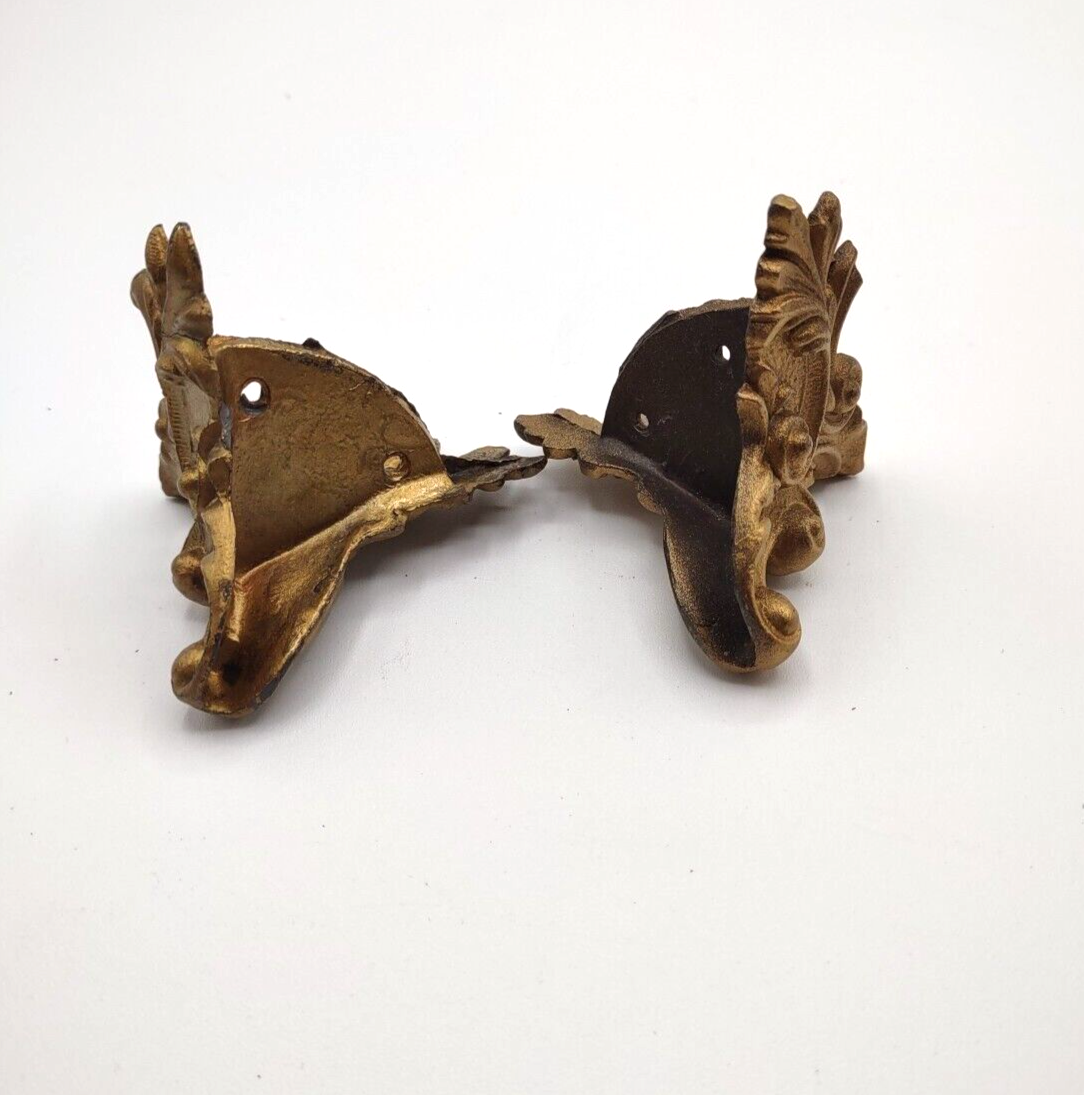 Antique Set of 2 Cast Gold Front Mantel Clock Feet Clockmaker Stock eBay