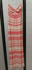 Envi Stretch Knit Coral & Cream Tube Dress Printed Maxi Dress Size XS