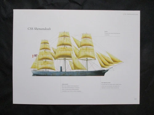 Civil War Confederate Warship Print - CSS SHENANDOAH - I COMBINE SHIPPING
