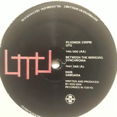 UTU Vinyl 12'' N428 (written & produced by Ken Ishii) Plus 8 Records 1993 Techno