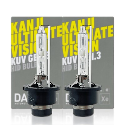 D2S HID Bulbs 6000K White DAMA Kanji Ultimate Vision 2PCS 35W OEM US SHIP FAST