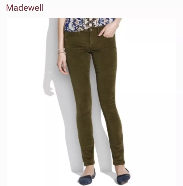 Madewell Skinny Skinny Jeans Olive Green Cords Pants 26 eBay