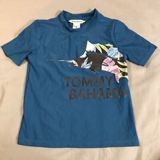 Tommy Bahama Rash Guard Boys Size 6 Blue Fish Graphic Short Sleeve