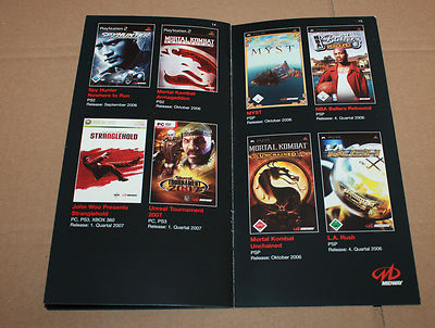 Midway Werbung Ad Flyer Spy Hunter Unreal Tournament Mortal Kombat Stranglehold 