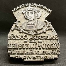 Antique Hat factory "COLON" (CHRISTOPHORO COLOMBO) awesome printing cliche press