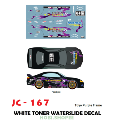 JC-9167 White Toner Waterslide Decals TOYO PURPLE F For Custom 1