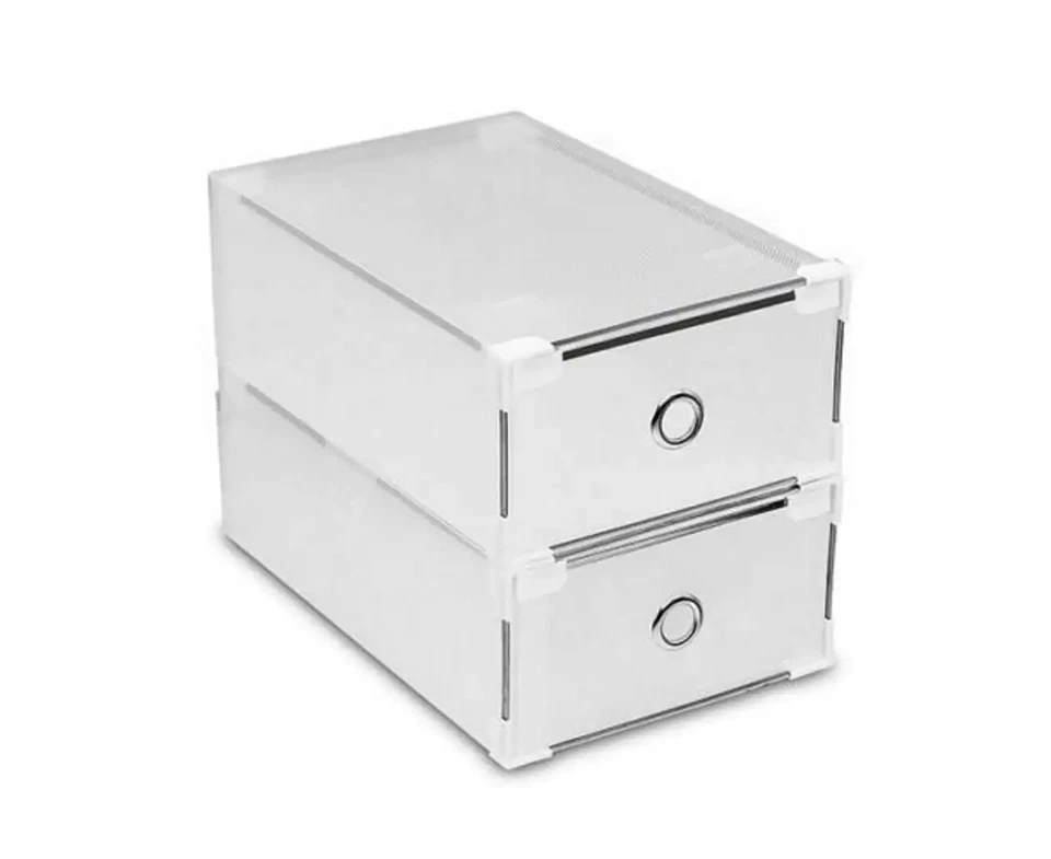 6/12/24 Set Transparent Shoe Storage Box Stackable Household Drawer Organizer - Image 3 of 4