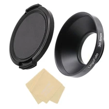 LingoFoto 30.5mm Wide-angle Metal Hood+58mm Side pinched Lens Cap with Len Cloth