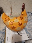 Resin Wood Rooster With Swirl Design Figurine Statute 12" Tall W/Metal Feet  — photo 1