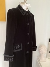 Vintage Velvet Coat Size 12 Maxi Jacket Embroidered Witchery Victoriana