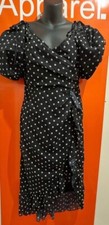 Pretty Little Thing Polka Dot, Cold Shoulder, Wrap Midi Dress, Size 12, BNWT,b99