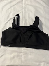 Glamorise Sport Bra RN15564 Sport Elite Performance Black Mesh Size 40C