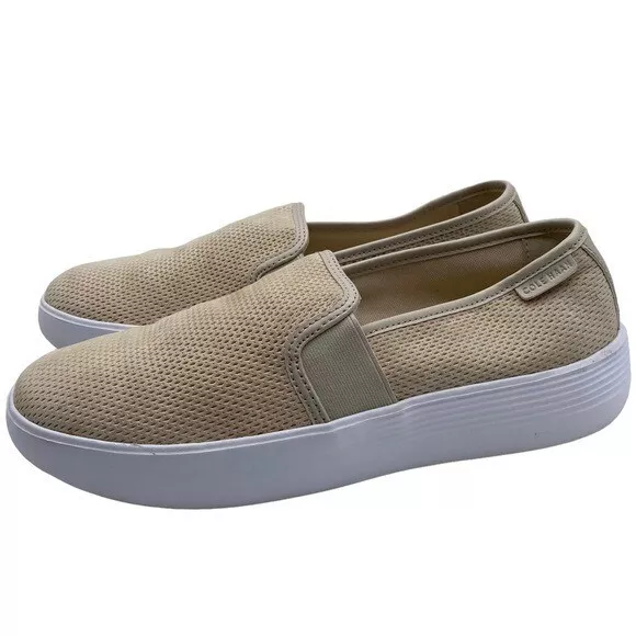 Cole Haan Grand OS Slip On Shoe Crosscourt Flatform Women s Beige