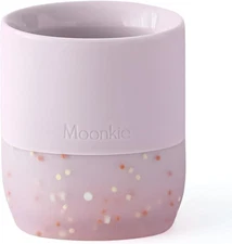 Moonkie Silicone Baby Cup 4 Months+ | Open Training 1 Pack, Soft Lilac 