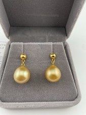South Sea Pearl Drop Earrings 12 12.8mm Champ...