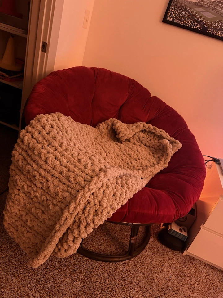 "Manta de hilo tostado hecha a mano - 40"" x 55""" Foto 4 de 4