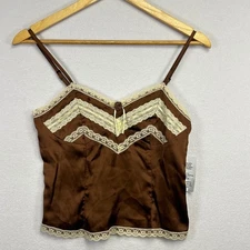 Reclaimed Vintage Brown Satin Lace Trimmed Camisole Top 4 Cottage Dainty