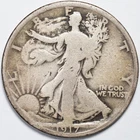 1917-S Reverse Mint Mark Walking Liberty Silver Half Dollar Good (G)