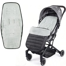 2 in 1 Baby Stroller Cushion Bunting Bag - Removable One Size, gray black