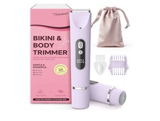 Bikini Trimmer for Women, Smooth Electric Razor for Sensitive Skin, IPX7 Waterpr