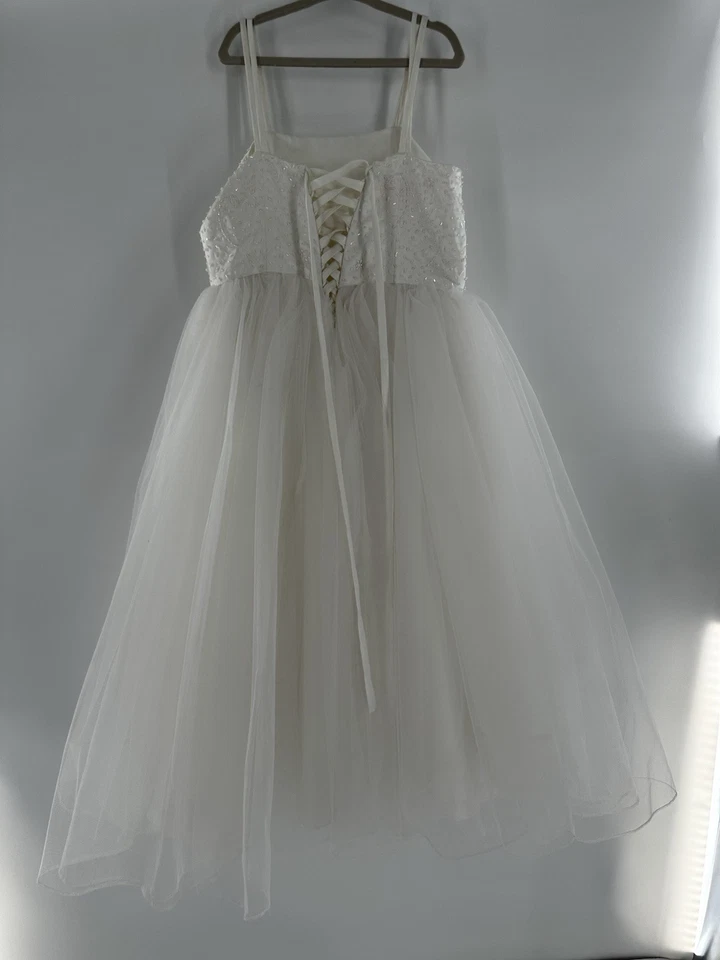 Kids Dream Dress Girls Sz 6T Flower Girl Wedding Formal Tulle Lace Up Back - Image 3 of 4