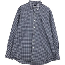 Used Ralph Lauren CLASSIC FIT gingham check long-sleeved button-down check s...