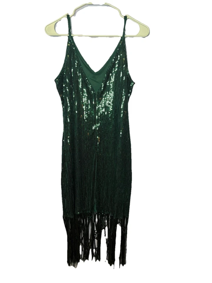 Tiscancy Woman’s Flapper Dress Sequins Green Costume Size Large - Image 3 of 3