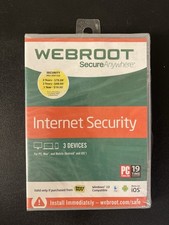 Webroot Secure Anywhere Internet Security 3 Device Software CD Windows IOS Mac