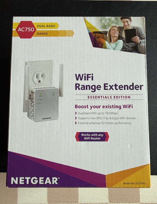 NETGEAR AC750 EX3700 Wireless Wifi Range Extender Dual Band NEVER OPENED