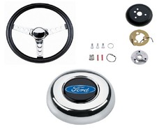 Grant Classic Style Wheel Steering Wheel Installation Kit Chrome Horn Button