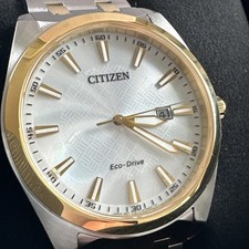 Citizen Eco-Drive Men's Peyten Calendar Silver Gold Watch 41MM BM7534-59A