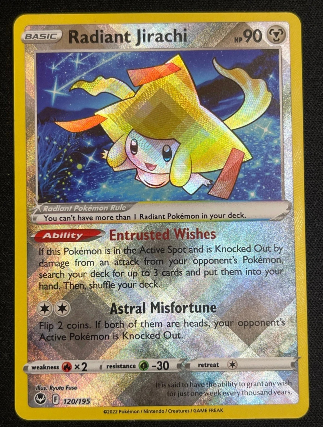 Pokémon Radiant Jirachi Radiant Rare SWSH12: Silver Tempest 120/195 NM Pokemon