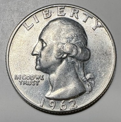 1962 U.S. Silver Quarter Type B Proof Die Reverse Variety Coin
