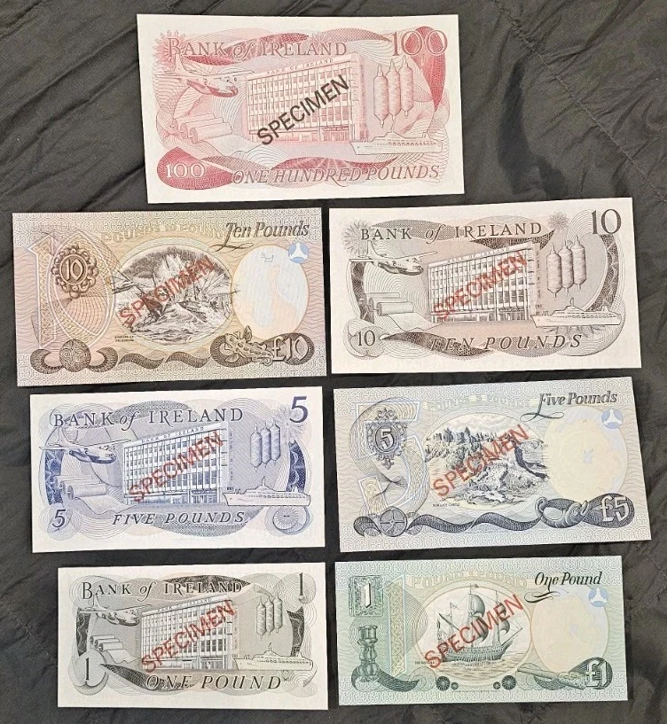 Bank Of Ireland COMPLETE SPECIMEN SET 1978 #4881 w/COA MINT CONDITION RARE - Image 2 of 3