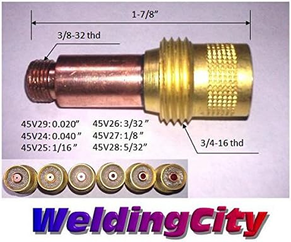 Weldingcity TIG Welding Torch Accessory Kit for Gas Lens Setup .040"-1/16"-3/32"